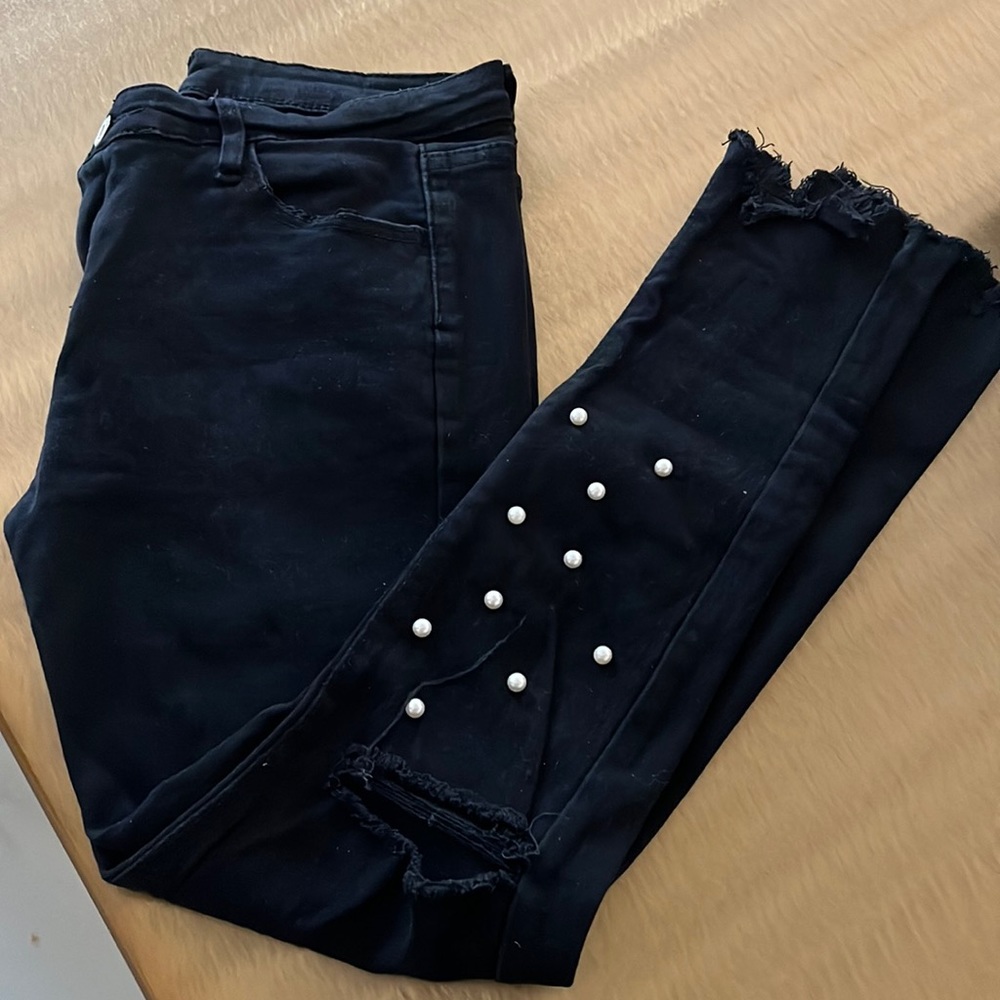 Black Pearl Jeans with Rips - Picture 1 of 5